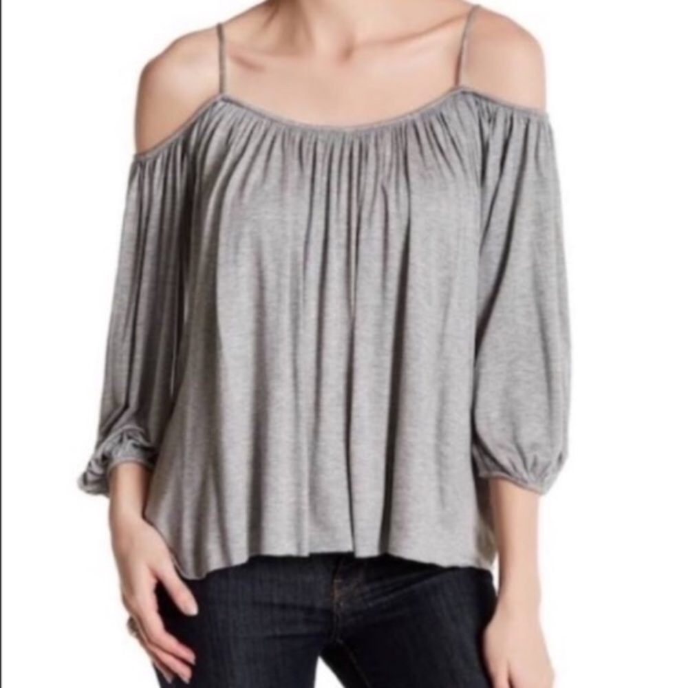 Bailey 44 Anthropologie Gray off the shoulder top